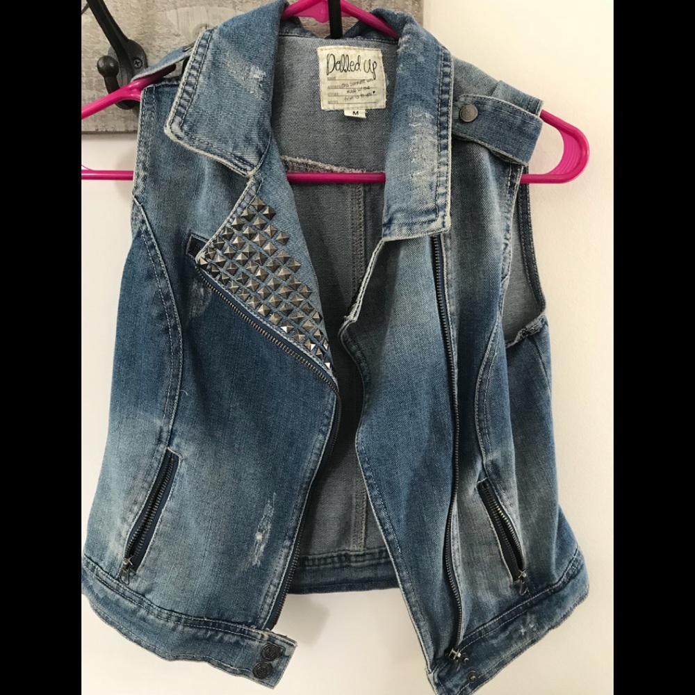 💙SALE-- 💙Studded Jean Vest by Dolled Up